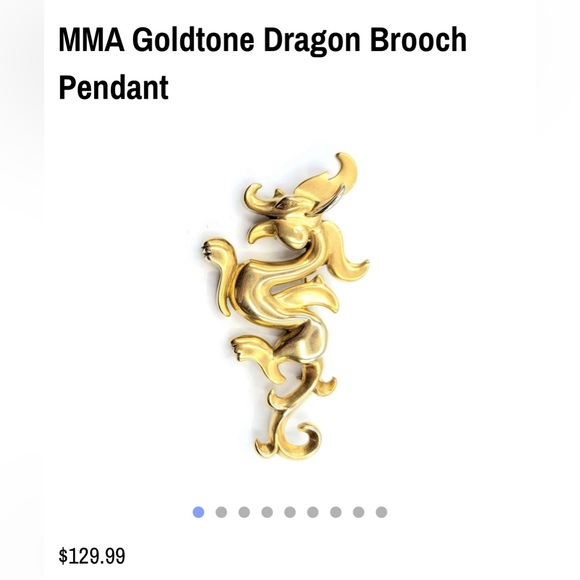 LAST PRICE REDUCTION! Vintage Stylized Dragon Brooch & Pendant Marked MMA - Picture 6 of 8